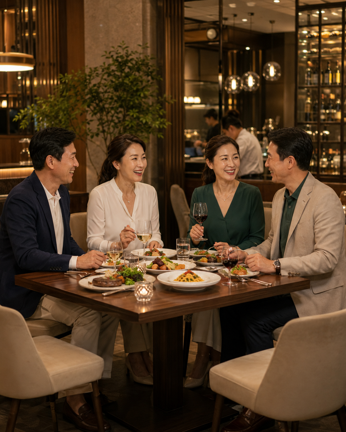 클럽하우스에서 함께 웃는 회원들